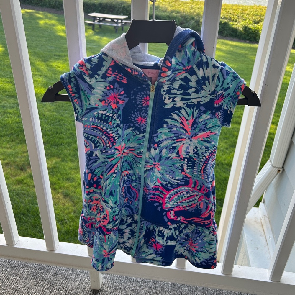 Colorful Hooded Zip-Up Cover Up